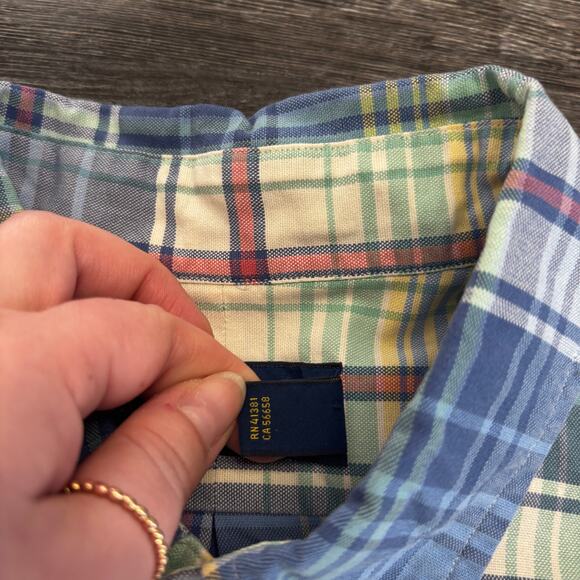 Ralph Lauren Green Blue Tartan Mens L Multi Pony Cotton Oxford Button Down Shir2 - Picture 10 of 10